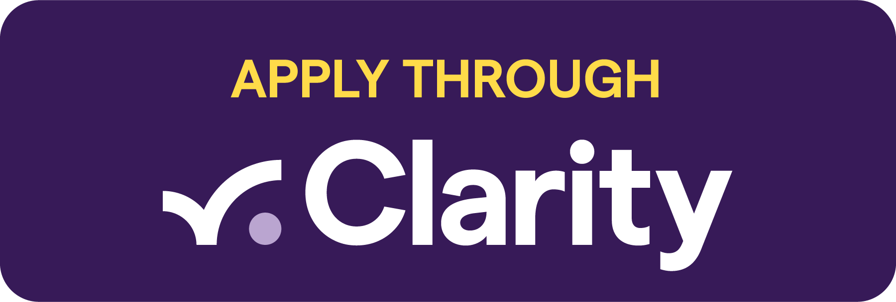An image with the words APPLY THROUGH CLARITY on a purple background,