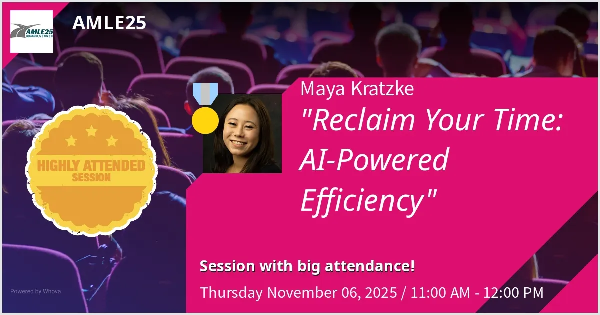 A colorful image from a presentation from the AMLE 2025 conference. The white text reads 